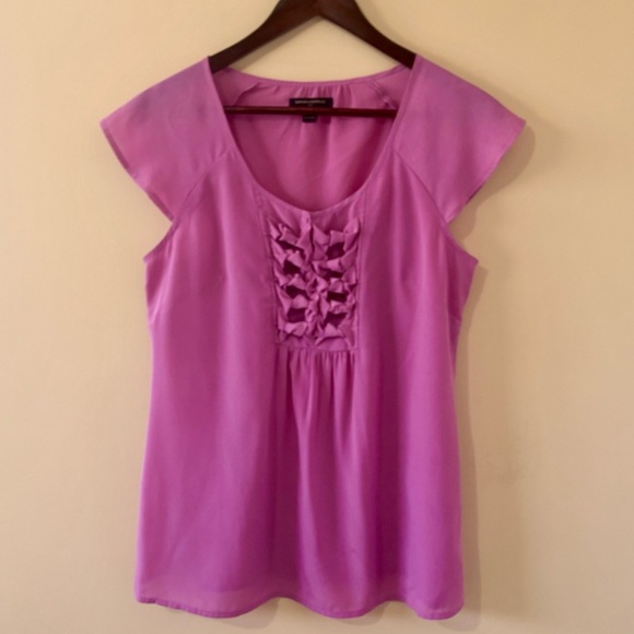 Banana Republic| Pretty Lilac Decorative Cap Sleeve Lightweight Top Blouse Sz M - Picture 1 of 4